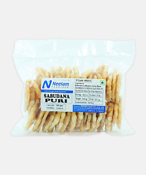 Neelam Foodland Sabudana Puri Plain