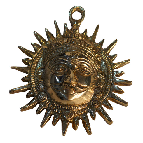 Wall Hanging Sun Face Idol Brass 217g Set of 1