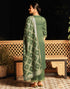 Sudathi Olive Green Velvet Plain Straight Kurta Set With Dupatta