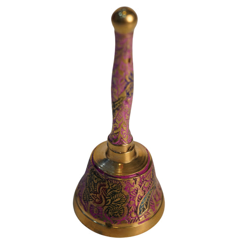 Brass Hand Bell with Peacock Design 162g Set of 1