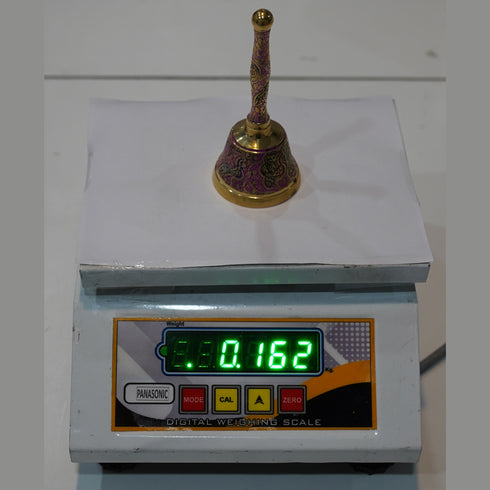 Brass Hand Bell with Peacock Design 162g Set of 1