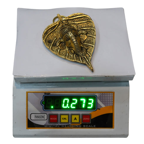 Brass Ganesha Wall Hanging on Peepal Leaf 273g Set of 1