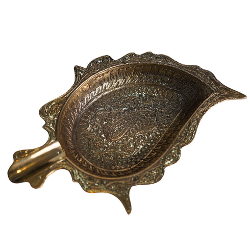 Brass Decorative Leaf Design Ashtray 276g Set of 2