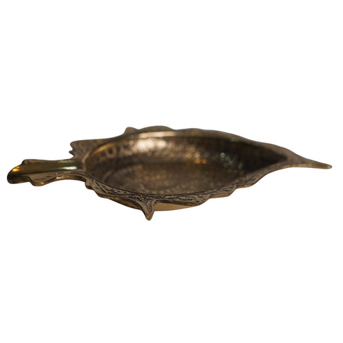 Brass Decorative Leaf Design Ashtray 276g Set of 2