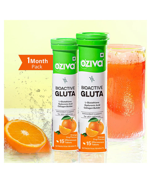 OZiva Gluta Fizzy Orange Zing | 1 Month Pack