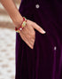 Sudathi Wine Velvet Plain Straight Kurta Set With Dupatta