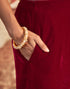 Sudathi Red Velvet Sequence Straight Kurta Set With Dupatta