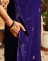 Sudathi Violet Velvet Sequence Straight Kurta Set With Dupatta