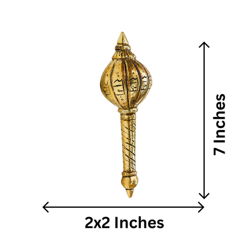 Brass Ram Engraved Hanuman Gada 460g