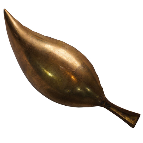 Handcrafted Brass Leaf Shape Plate 242g Set of 2
