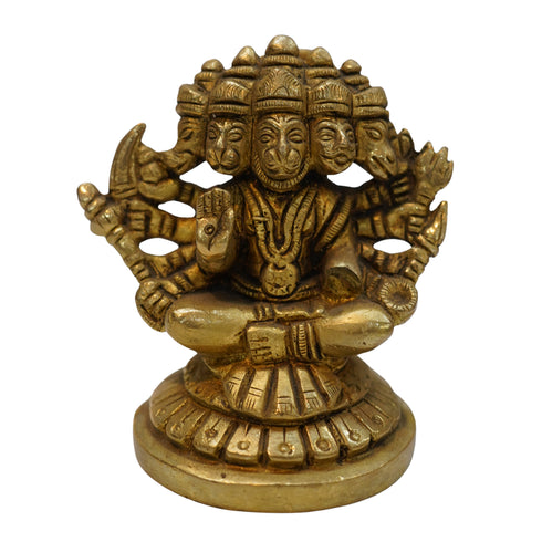 Brass Panchmukhi Hanuman Bajrangbali Idol 434g