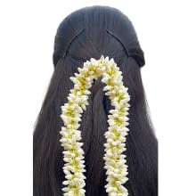 Artificial Jasmine Flower Hair Accessory White and Green Reusable Bridal Women Hair Decoration