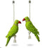 Parrot Hanging Ornament with Pearl Chain | Decorative Green Parrot Latkan with Red Beak
