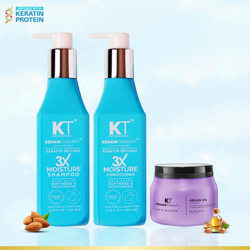 Kt Professional 3X Moisture Shampoo & Conditioner 250ml Argan Oil Hair Masque