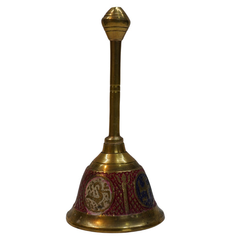 Brass Red Printed Pooja Bell 252g Set of 1