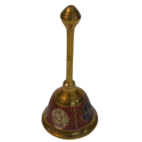 Brass Red Printed Pooja Bell 252g Set of 1