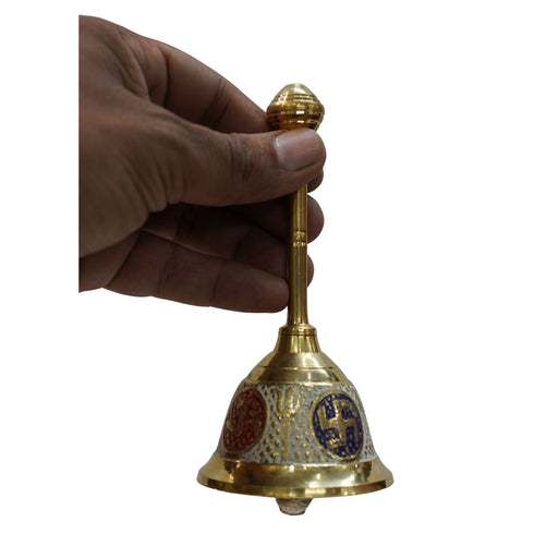 Brass Pooja Hand Bell (Ghanti) 258g Set of 1