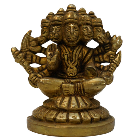 Brass Panchmukhi Hanuman Bajrangbali Idol 434g