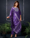Sudathi Dark Purple Cotton Sequence Straight Kurta Set With Dupatta