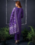 Sudathi Dark Purple Cotton Sequence Straight Kurta Set With Dupatta