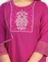 Sudathi Rani Pink Cotton Sequence Straight Kurta Set With Dupatta