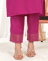 Sudathi Rani Pink Cotton Sequence Straight Kurta Set With Dupatta