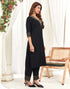Sudathi Black Cotton Sequence Straight Kurta Set With Dupatta