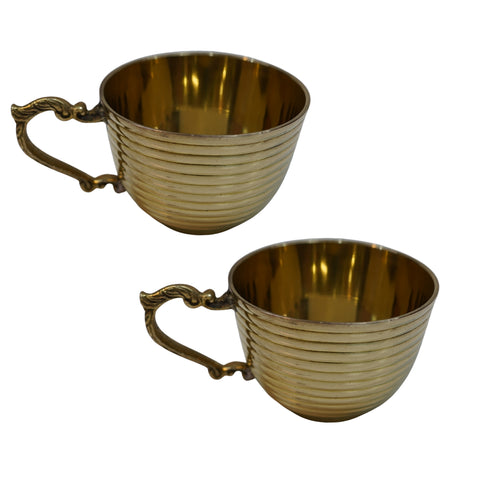Brass Beautiful Liner Tea Cup 248g Set of 2