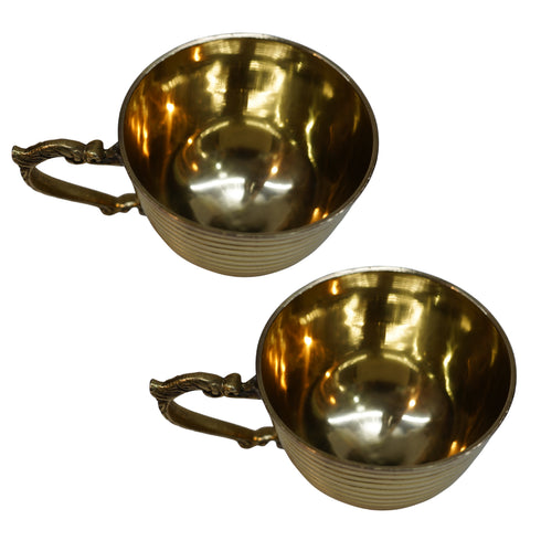 Brass Beautiful Liner Tea Cup 248g Set of 2
