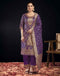 Sudathi Wine Silk Woven Straight Kurta Set With Dupatta