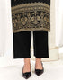 Sudathi Black And Golden Silk Plain Straight Kurta Set With Dupatta