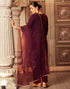 Sudathi Maroon Velvet Sequence Straight Kurta Set With Dupatta