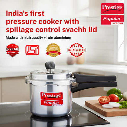 Prestige Popular Svachh Aluminium Pressure Cooker 2.0 L