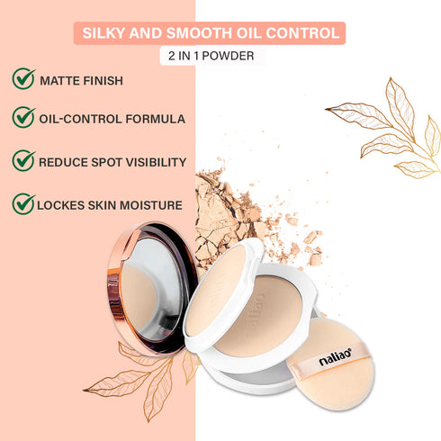 Maliao Silky Smooth Oil Control Compact Powder | 2|in|1 Formula