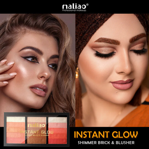 Maliao Instant Glow Shimmer Brick & Blusher Palette