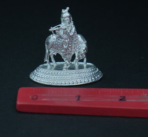 Pure Silver Krishna With Cow 23.45g By Mahita Collections