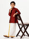 Ramraj Cotton Boys Silk Cotton Full Sleeves Maroon Kurta with Gold Jari Dhoti Combo