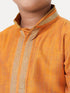 Ramraj Cotton Boys Emerald Full Sleeves Orange Kurta with Dhoti Combo