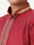 Ramraj Cotton Boys Emerald Full Sleeves Red Kurta with Dhoti Combo