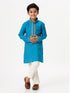 Ramraj Cotton Boys Emerald Sky Blue Kurta with Pyjama Pant Combo EMD2