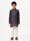 Ramraj Cotton Boys Emerald Navy Kurta with Pyjama Pant Combo EMD6