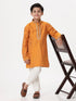 Ramraj Cotton Boys Emerald Orange Kurta with Pyjama Pant Combo EMD3