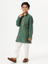 Ramraj Cotton Boys Emerald Dark Green Kurta with Pyjama Pant Combo EMD7