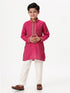 Ramraj Cotton Boys Emerald Dark Pink Kurta with Pyjama Pant Combo EMD1