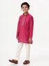 Ramraj Cotton Boys Emerald Dark Pink Kurta with Pyjama Pant Combo EMD1