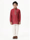 Ramraj Cotton Boys Emerald Red Kurta with Pyjama Pant Combo EMD4