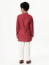 Ramraj Cotton Boys Emerald Red Kurta with Pyjama Pant Combo EMD4