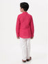 Ramraj Cotton Boys Breeze Cotton Full Sleeves Dark Pink Kurta with Pyjama Pant Combo