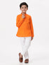 Ramraj Cotton Boys Breeze Cotton Full Sleeves Orange Kurta with Pyjama Pant Combo