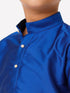 Ramraj Cotton Boys Silk Cotton Full Sleeves Royal Blue Kurta with Panchakacham Combo